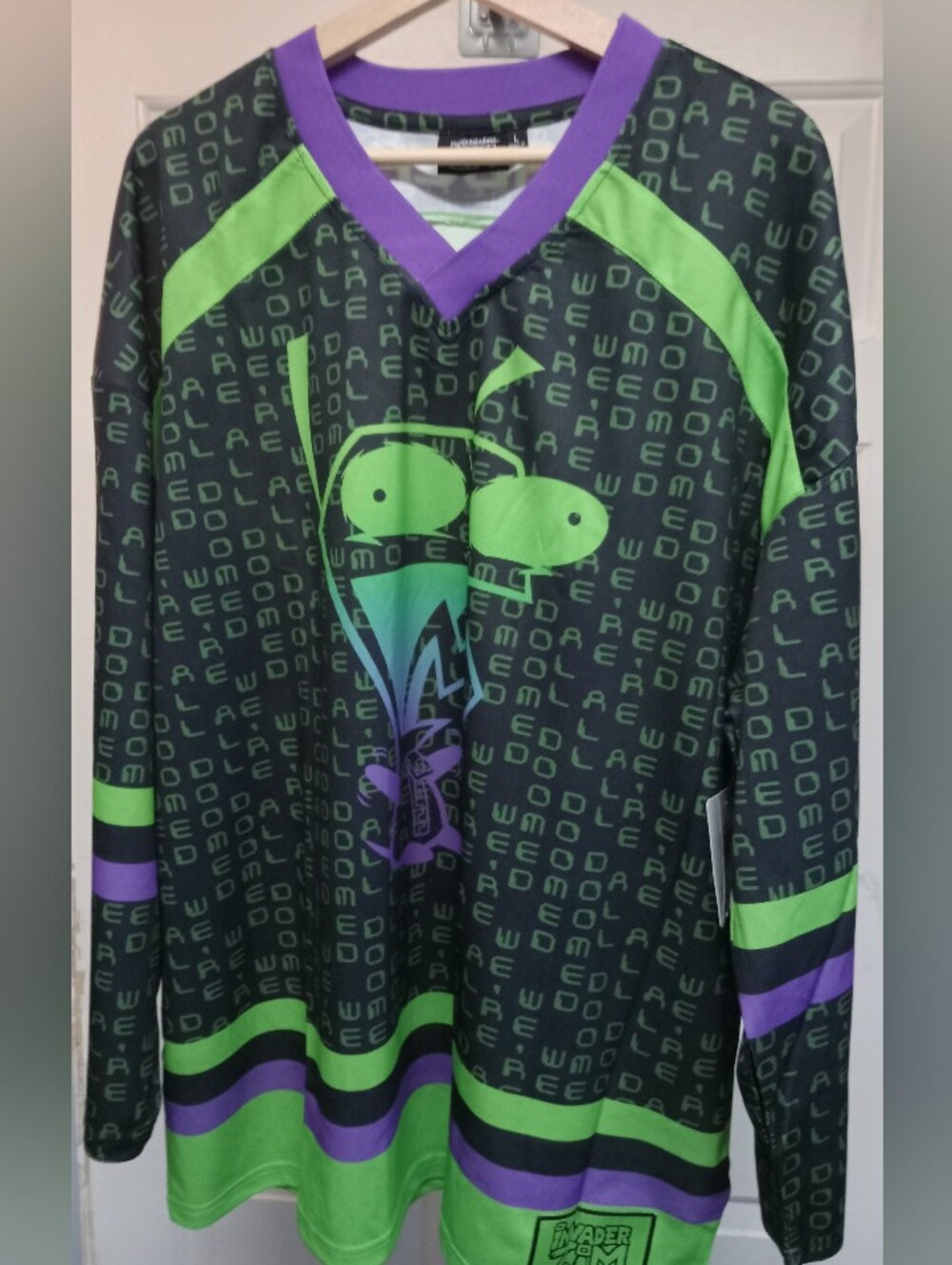Nickelodeon Black, Green & Purple Invader Zim Graphic Hockey Jersey